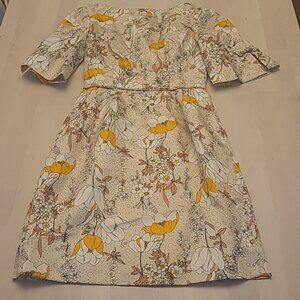 LIKE NEW VTG 1960s Handmade Mod Go-go Floral Print Fully Lined Mini Dress